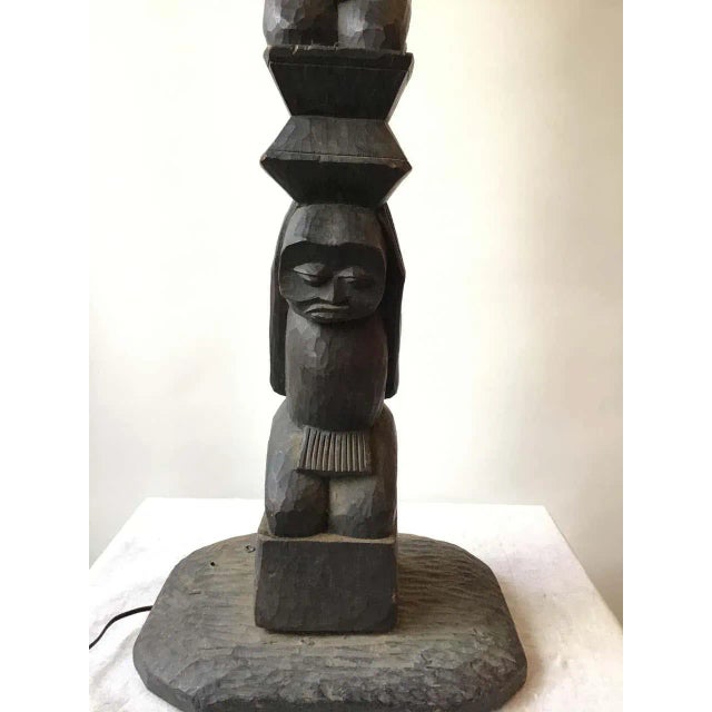 1960s Wood TOTEM Pole Lamp For Sale - Image 9 of 12