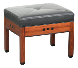Ottoman in Black Cowhide Leather from Schuitema