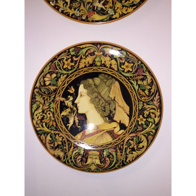 Giacomini Hand Painted Black Ceramic Platter For Sale - Image 9 of 9