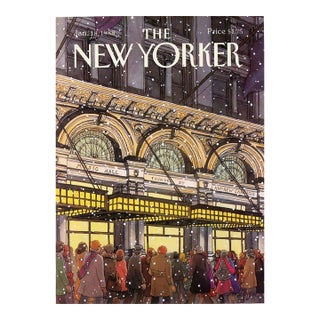 1988 Vintage New Yorker Magazine Cover, January 18, Roxie Munro Cover Art, Carnegie Hall For Sale