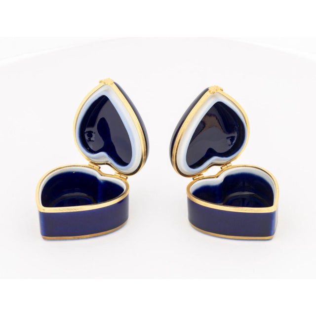 KPM and Limoges Cobalt Blue Porcelain Boxes, 10 For Sale - Image 11 of 17