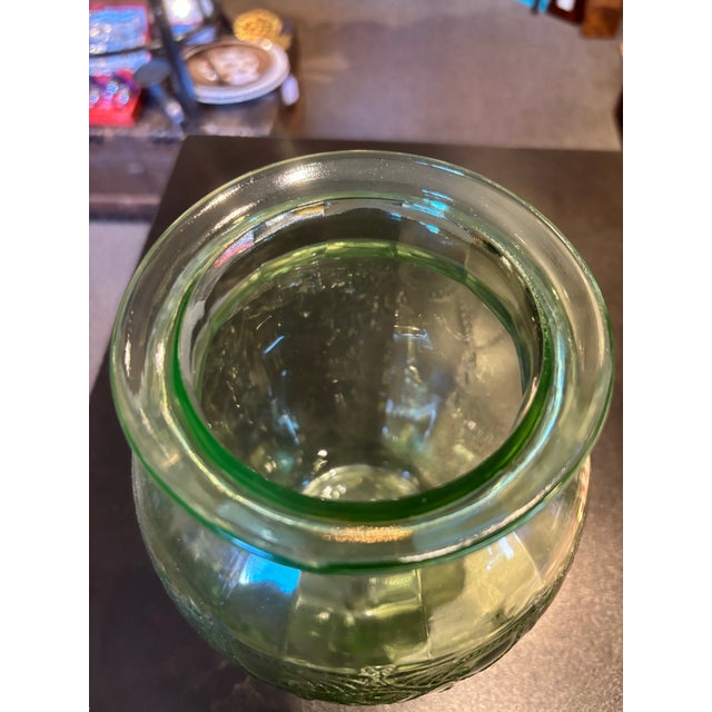 1930s Hocking Uranium Glass Cameo Ballerina 8” Vase For Sale - Image 5 of 9