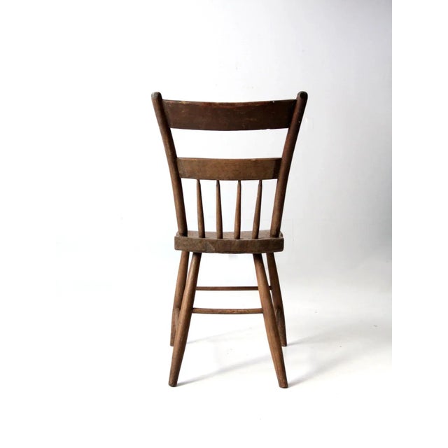 Antique Plank Seat Chair For Sale - Image 4 of 12