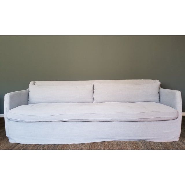 Four Hands Pewter Grey Linen Slipcover Sofa Chairish