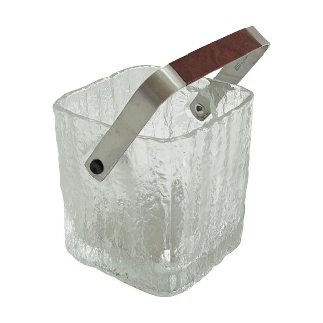 Metal Vintage 1960s Mid Century Modern Original Hoya Japan Ice Bucket, Crystal Glass Icy Cube For Sale - Image 7 of 7