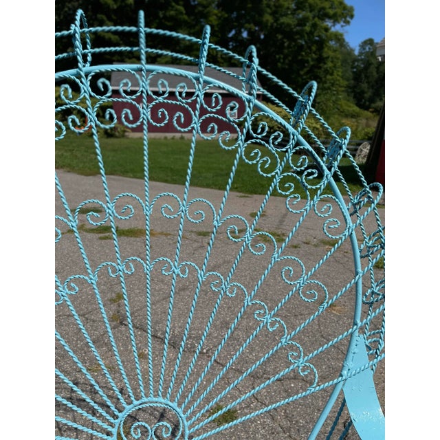 Vintage Wrought Iron Salterini Peacock Chair, Attributed For Sale In New York - Image 6 of 10