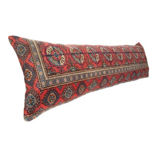 Vintage Turkoman Long Rug Pillow Cushion Cover -15'' X 46'' For Sale