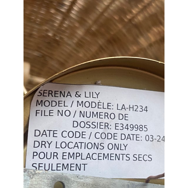 Early 21st Century Serena & Lily Rattan Chandelier For Sale - Image 5 of 5