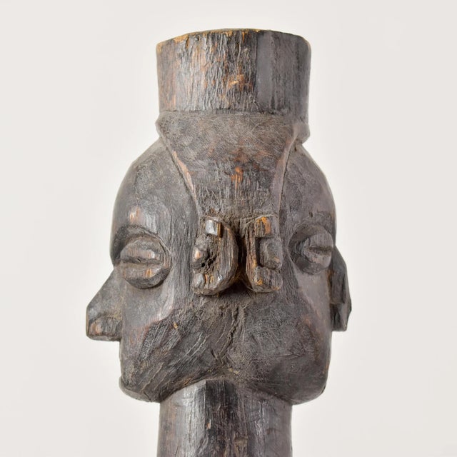 Early 20th Century Early 20th Century Yaka Janus Wood Figure For Sale - Image 5 of 11
