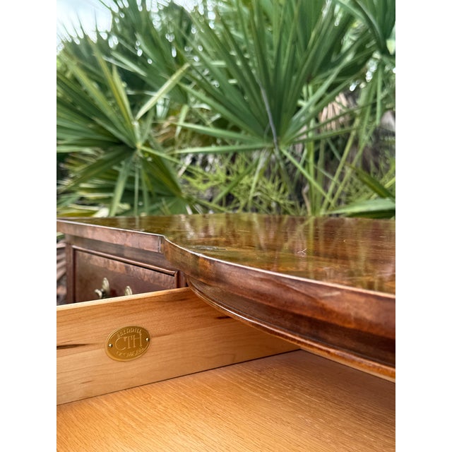 Vintage Sherrill Mahogany Console Table With Brass Hardware | Classic Traditional Entryway or Sofa Table For Sale In Tampa - Image 6 of 6