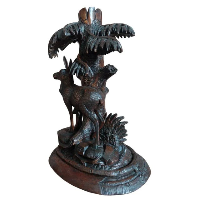 Black Forest Deer Vase, 1920s For Sale - Image 3 of 8