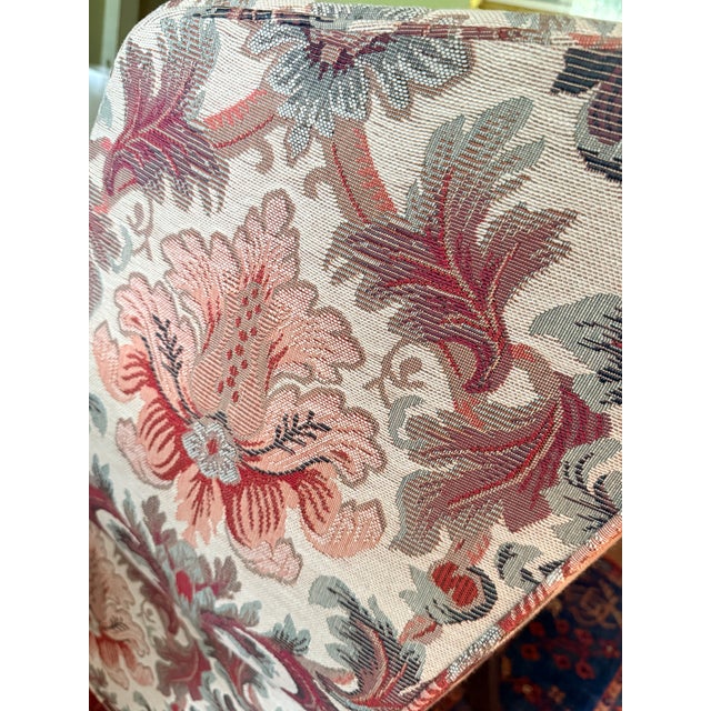 Pair of Jacquard TRS Wingback Chairs For Sale - Image 11 of 12