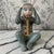 Chinoiserie Large Vintage Hand Painted Chinese Chinoiserie “Hear No Evil” Monkey Sculpture For Sale - Image 3 of 10