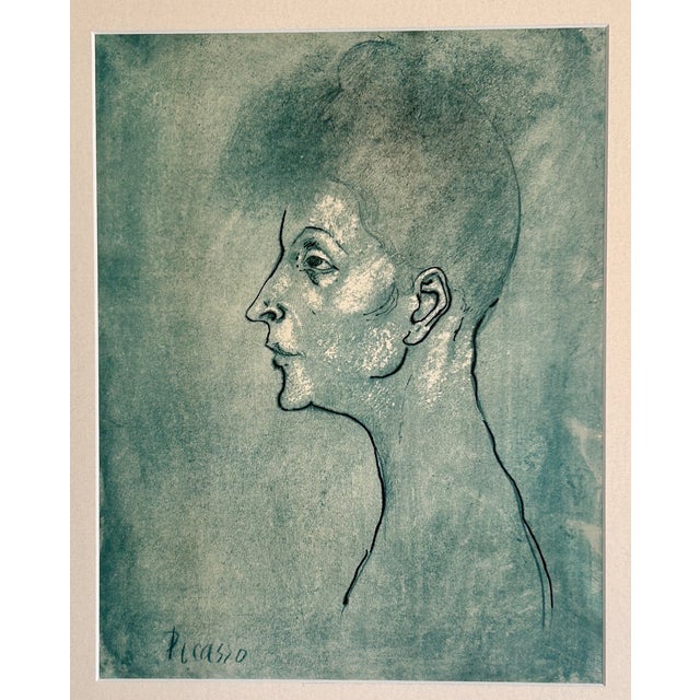 This is an extraordinarily RARE Pablo Picasso collotype with pochoir, titled "Head of a Woman". This is NOT a modern...