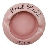 Vintage 5-Star Hotel Ruhl Nice Ashtray France Pink Ceramic Catchall Dish For Sale