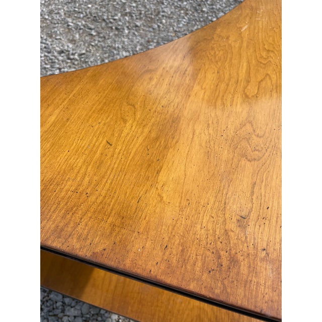 Mid 20th Century Mid 20th Century Neo-Classical Corner Table in Blonde Finished Maple For Sale - Image 5 of 10