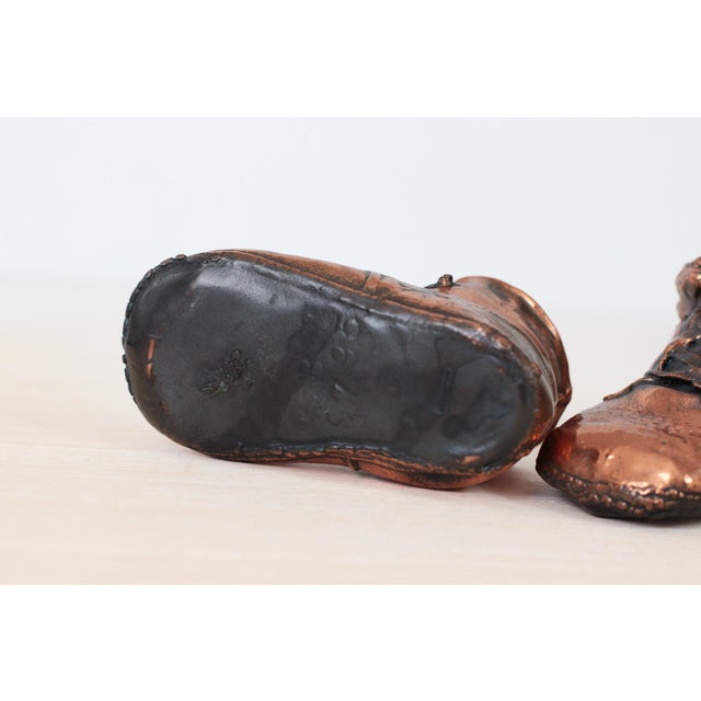 Mid-Century Copper Bronzed Baby Shoes, Vintage Nursery Decor For Sale - Image 15 of 18