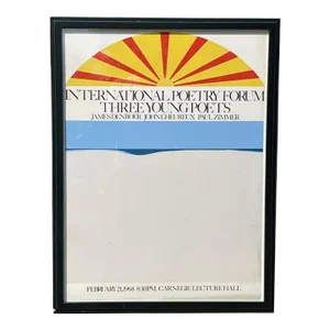 Steve Poleskie International Poetry Forum Pittsburgh 1968 Signed Framed Print