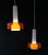 Mid 20th Century Mid-Century Opaline and Orange Glass Pendant Lights - a Pair For Sale - Image 9 of 18