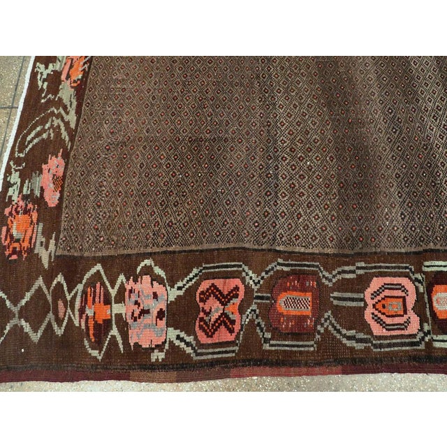 Brown Galerie Shabab Collection Mid-20th Century Handmade Turkish Tribal Room Size Carpet For Sale - Image 8 of 10