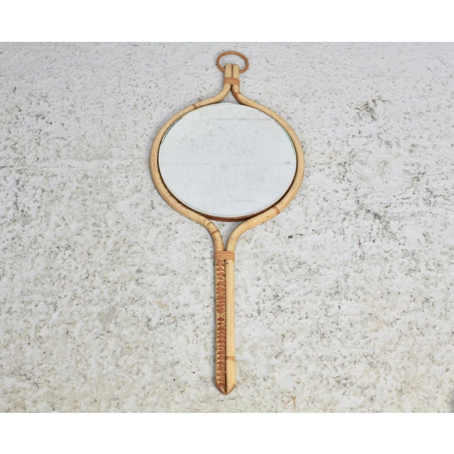 Wood Rattan Mirror in the style of Louis Sognot, France, 1950 For Sale - Image 7 of 18