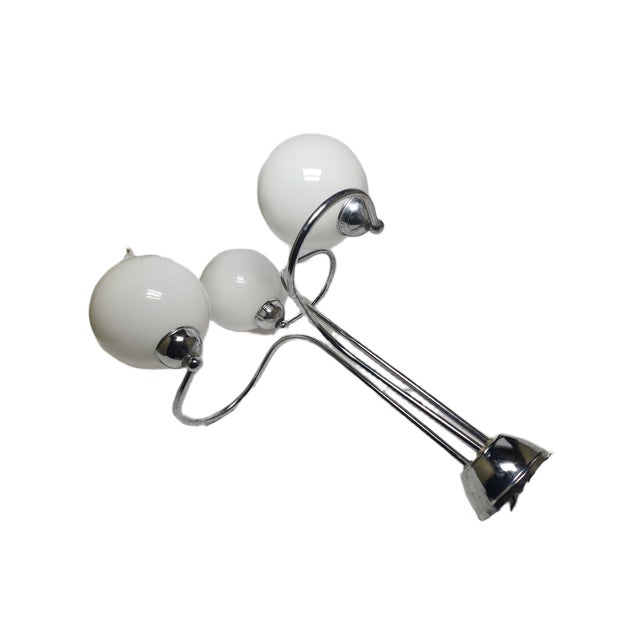 Silver Art Deco Style Chandelier, Poland, 1970s For Sale - Image 8 of 11