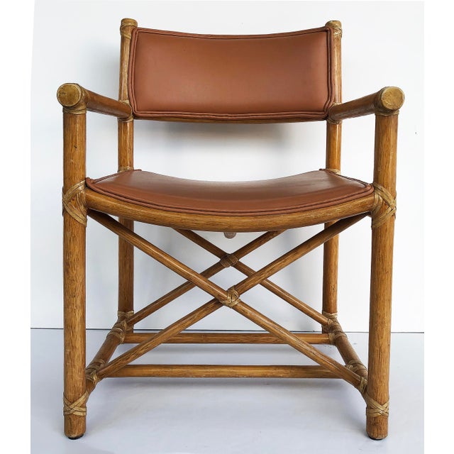 McGuire San Francisco Campaign Dining Chairs W/ Caned Backs Set of Six