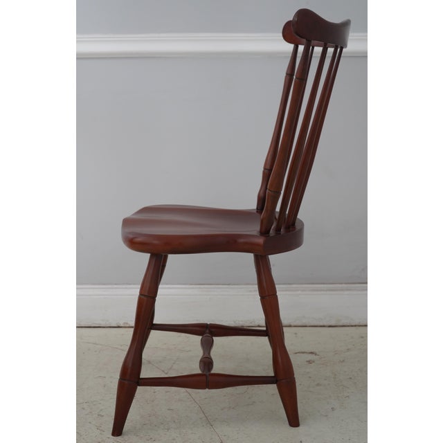 Traditional Pair of Frederick Duckloe Cherry Windsor Side Chairs For Sale - Image 3 of 18