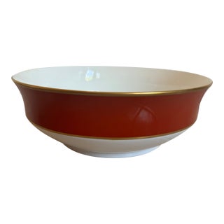 1980s Mikasa Bone China Egyptian Terra Cotta Pattern Round Serving Bowl For Sale