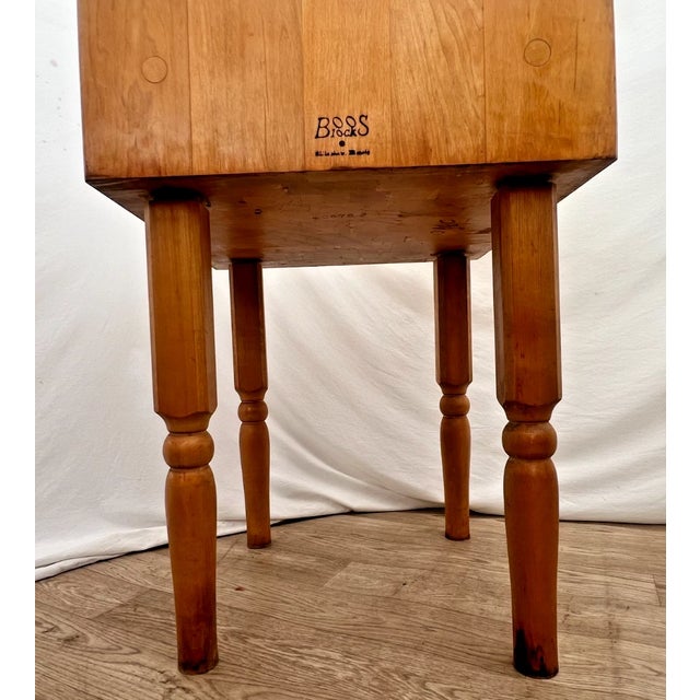 Vintage Boos Butchers Block, Carving Kitchen Table Solid Dovetail Maple Slab For Sale - Image 12 of 12