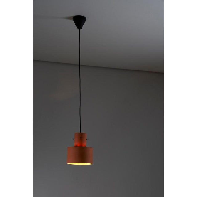 Dutch Modern Red Terracotta Pendant Light from Artiforte, 1950s For Sale - Image 4 of 9
