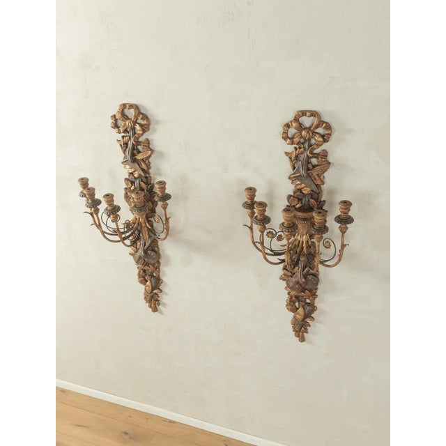 Baroque Baroque Style Wall Candleholders, 1960s, Set of 2 For Sale - Image 3 of 8
