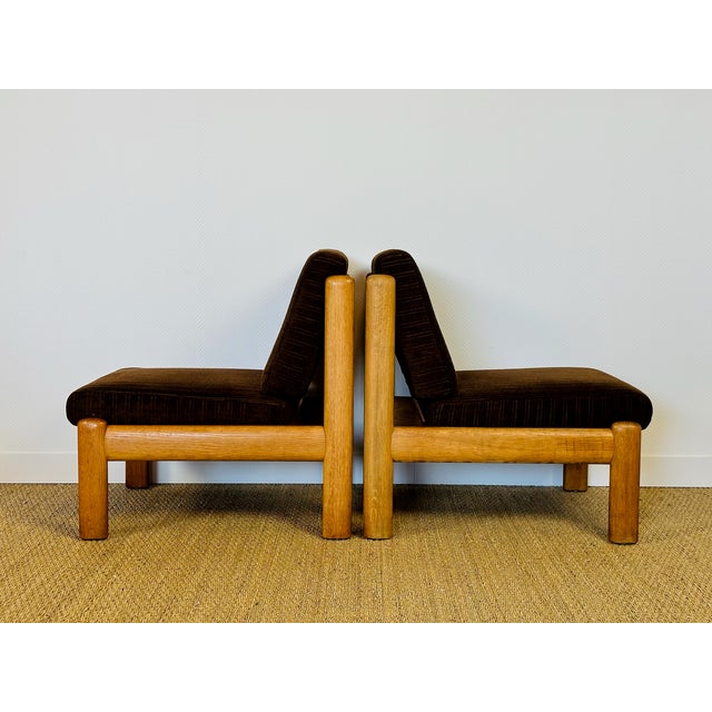 Vintage Scandinavian Oak and Corduroy Modular Living Room Set, 1960s, Set of 5 For Sale - Image 13 of 18