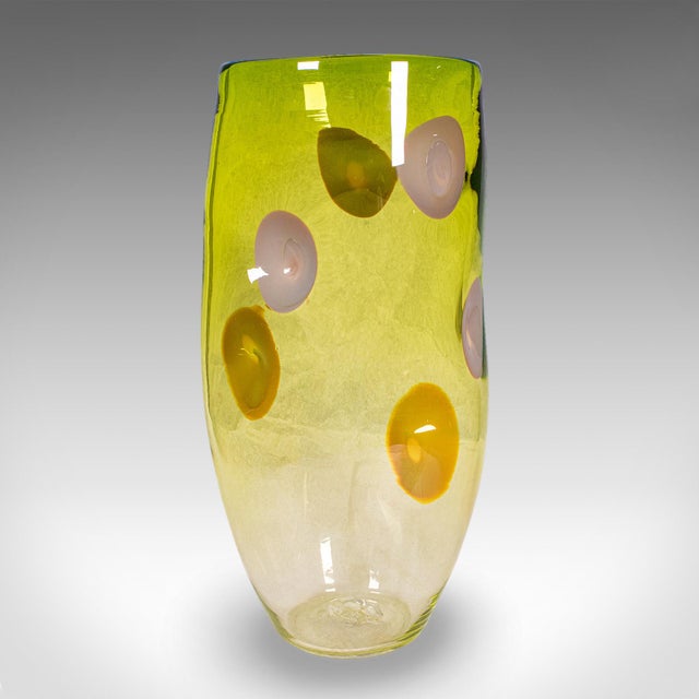 This is a vintage art vase. An English, blown glass and lustre display sleeve by Columbia Glassworks, dating to the late...