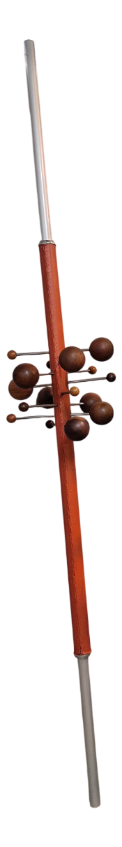 Model AT16 Floor-to-Ceiling Coat Hanger in Red Leather by Osvaldo Borsani for Tecno, 1960s