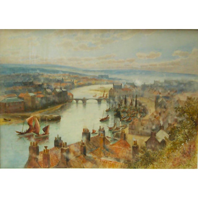 An original antique panoramic watercolor painting on paper by John C. Syer, British artist circa 1846-1913, "View of the...