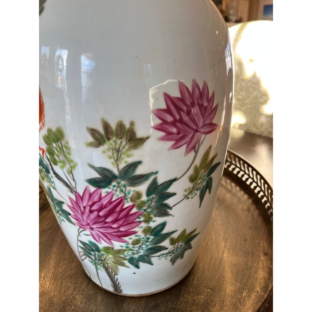 1920s Pair of Chinese Phoenix Tail Vases For Sale - Image 9 of 16