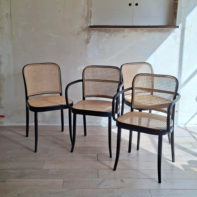 No. 811 Prague Chairs by Josef Hoffmann for Ligna, 1970s, Set of 4 For Sale - Image 12 of 12
