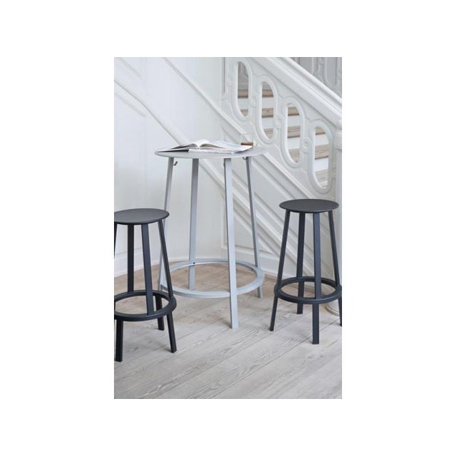 Revolver Bar Stool in Grey For Sale - Image 3 of 9