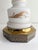 Mid 20th Century Mid Century Bavarian Glass Lamp Painted Floral Gold Accents With Shade For Sale - Image 5 of 11