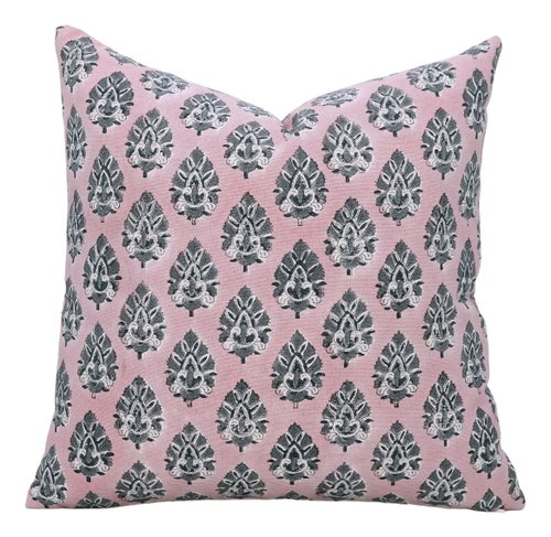 Fabdivine Artisan Block Print Throw Pillow Cover 12x20 Inch Duck
