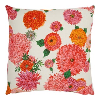 Bright Blooms in Cotton Cushion For Sale