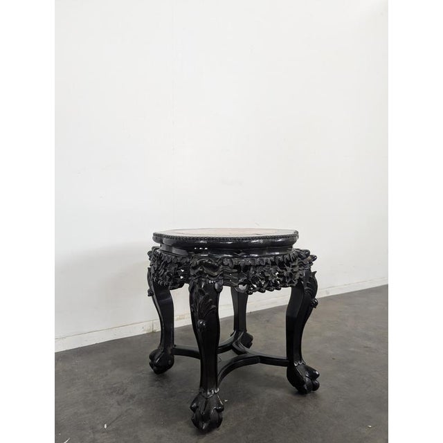 Side Table in Ironwood with Marble Top, in Very Good conditions.