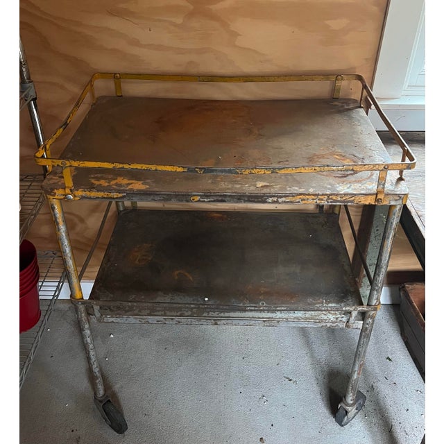 Late 20th Century Vintage Metal Cart For Sale - Image 4 of 4
