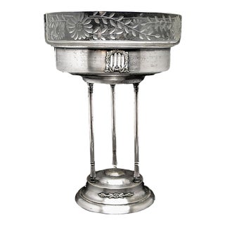 Art Nouveau Column Platter from Argentor, Austro-Hungary, 1900s For Sale