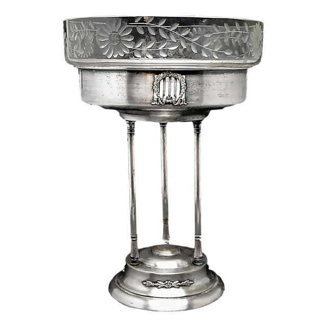 Art Nouveau Column Platter from Argentor, Austro-Hungary, 1900s For Sale