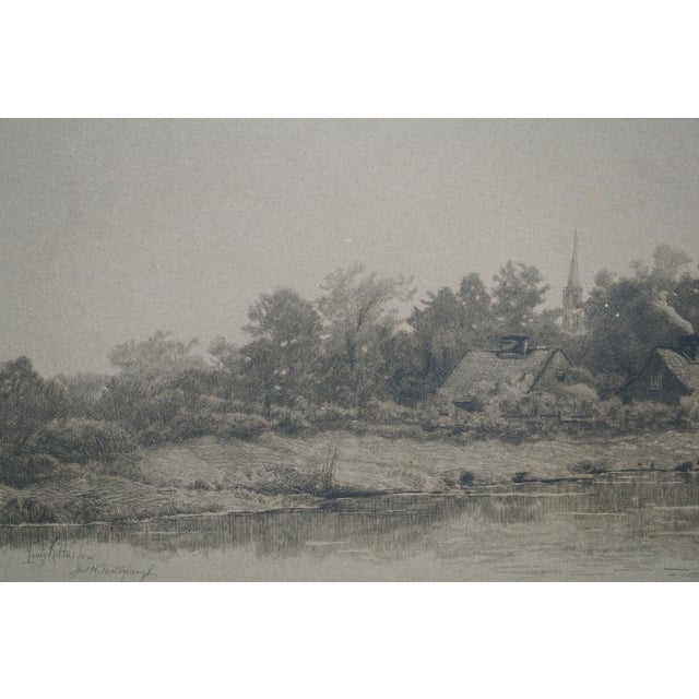 Antique Louis Harlow John Millspaugh Panoramic Country Landscape Etching 35" For Sale - Image 10 of 12