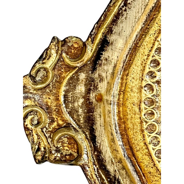 Mid 20th Century Vintage Italian Florentine Gilt Wood Tray For Sale - Image 5 of 10