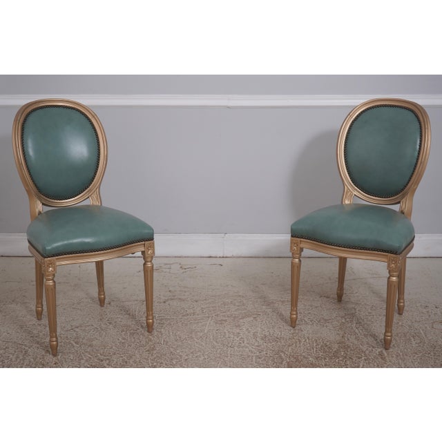 Set of 10 Old Hickory Leather French Style Dining Chairs For Sale - Image 15 of 18