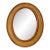 Mid-Century Boho Chic Coastal Syroco Style Faux Cane Oval Wall Mirror. For Sale